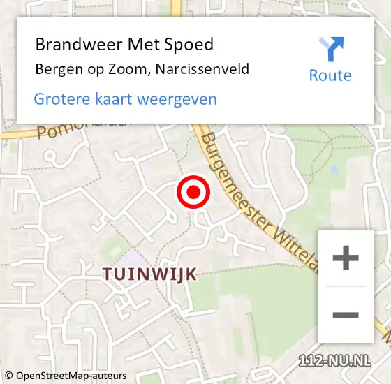 Locatie op kaart van de 112 melding: Brandweer Met Spoed Naar Bergen op Zoom, Narcissenveld op 24 januari 2020 13:40