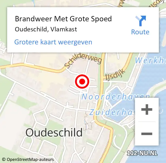 Locatie op kaart van de 112 melding: Brandweer Met Grote Spoed Naar Oudeschild, Vlamkast op 24 januari 2020 13:53