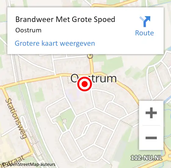 Locatie op kaart van de 112 melding: Brandweer Met Grote Spoed Naar Oostrum op 24 januari 2020 13:58