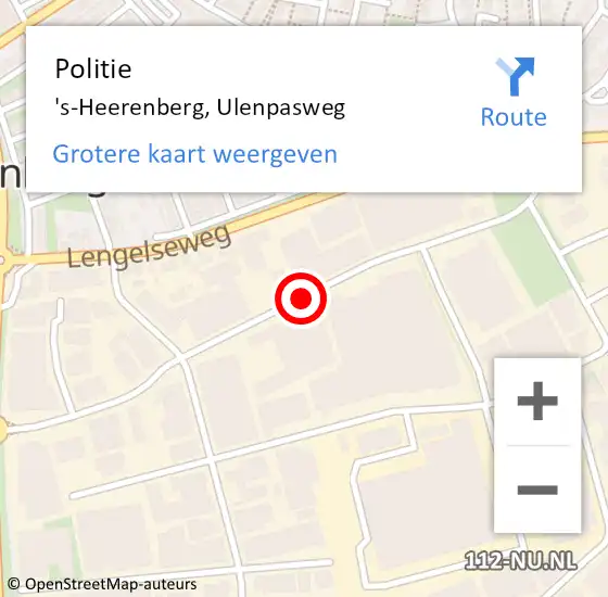 Locatie op kaart van de 112 melding: Politie 's-Heerenberg, Ulenpasweg op 24 januari 2020 14:10