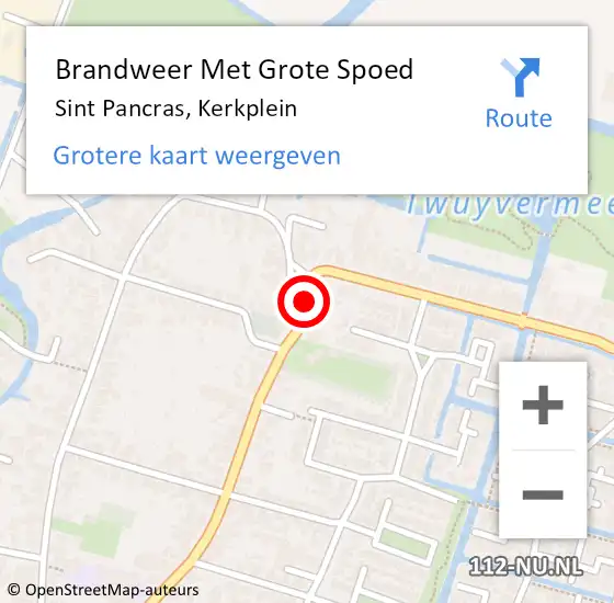 Locatie op kaart van de 112 melding: Brandweer Met Grote Spoed Naar Sint Pancras, Kerkplein op 24 januari 2020 14:54