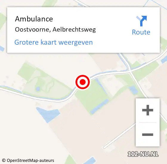 Locatie op kaart van de 112 melding: Ambulance Oostvoorne, Aelbrechtsweg op 24 januari 2020 15:13