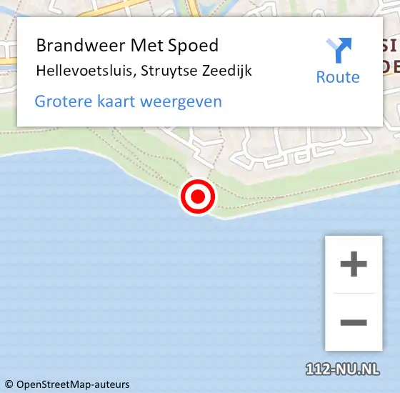 Locatie op kaart van de 112 melding: Brandweer Met Spoed Naar Hellevoetsluis, Struytse Zeedijk op 24 januari 2020 15:33
