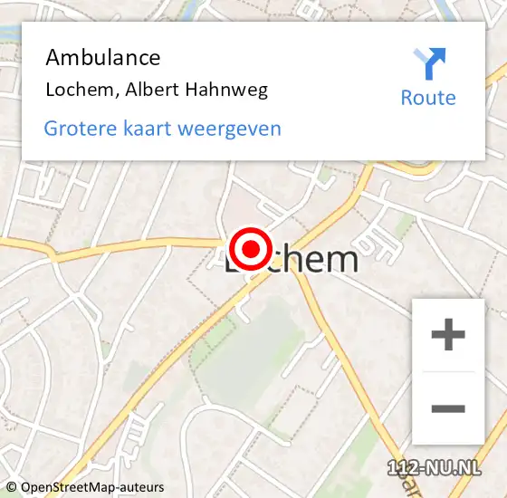 Locatie op kaart van de 112 melding: Ambulance Lochem, Albert Hahnweg op 24 januari 2020 15:33