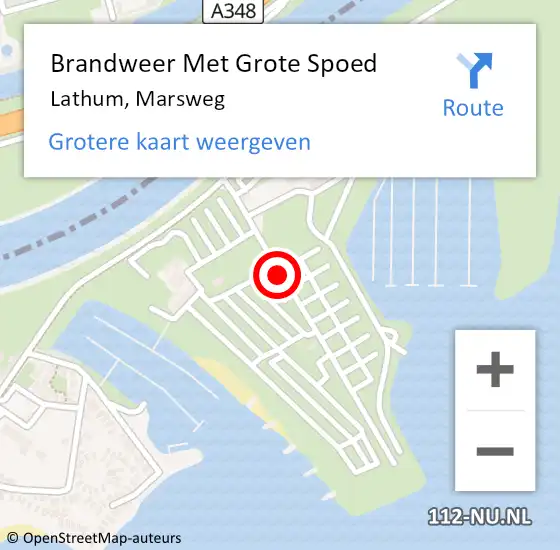 Locatie op kaart van de 112 melding: Brandweer Met Grote Spoed Naar Lathum, Marsweg op 24 januari 2020 15:53