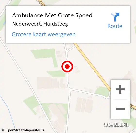 Locatie op kaart van de 112 melding: Ambulance Met Grote Spoed Naar Nederweert, Hardsteeg op 24 januari 2020 15:58