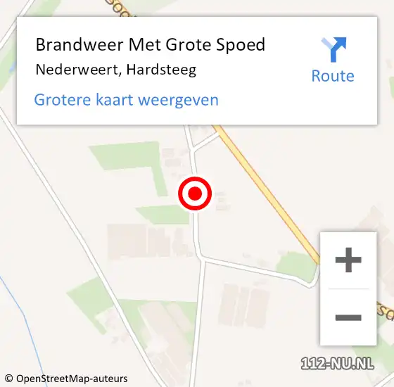 Locatie op kaart van de 112 melding: Brandweer Met Grote Spoed Naar Nederweert, Hardsteeg op 24 januari 2020 15:59