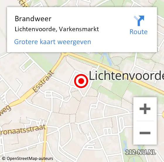 Locatie op kaart van de 112 melding: Brandweer Lichtenvoorde, Varkensmarkt op 24 januari 2020 17:02