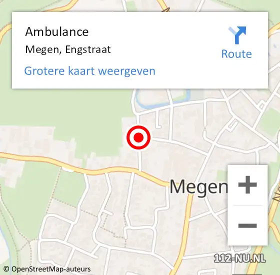 Locatie op kaart van de 112 melding: Ambulance Megen, Engstraat op 24 januari 2020 18:41