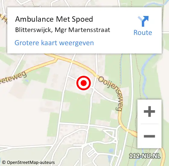 Locatie op kaart van de 112 melding: Ambulance Met Spoed Naar Blitterswijck, Mgr Martensstraat op 26 april 2014 13:30