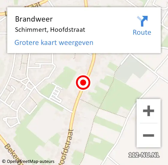 Locatie op kaart van de 112 melding: Brandweer Schimmert, Hoofdstraat op 24 januari 2020 20:28