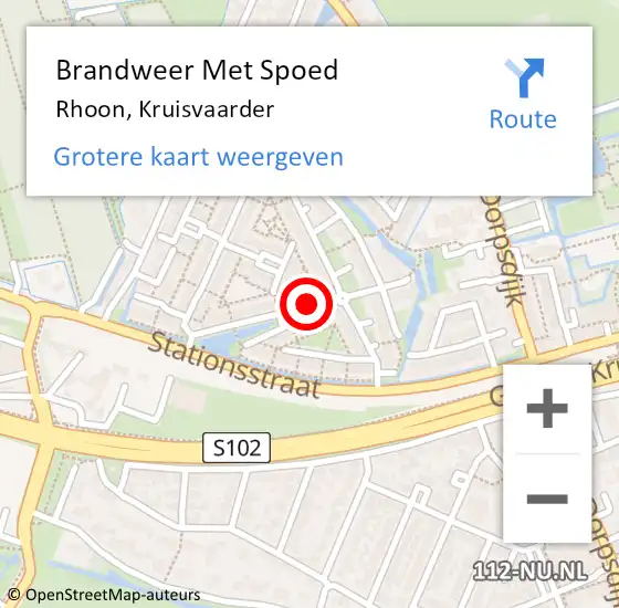 Locatie op kaart van de 112 melding: Brandweer Met Spoed Naar Rhoon, Kruisvaarder op 24 januari 2020 20:31