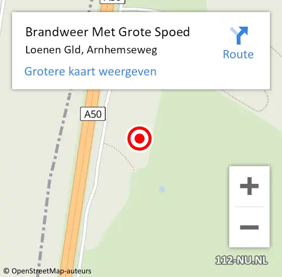 Locatie op kaart van de 112 melding: Brandweer Met Grote Spoed Naar Loenen Gld, Arnhemseweg op 26 april 2014 13:40