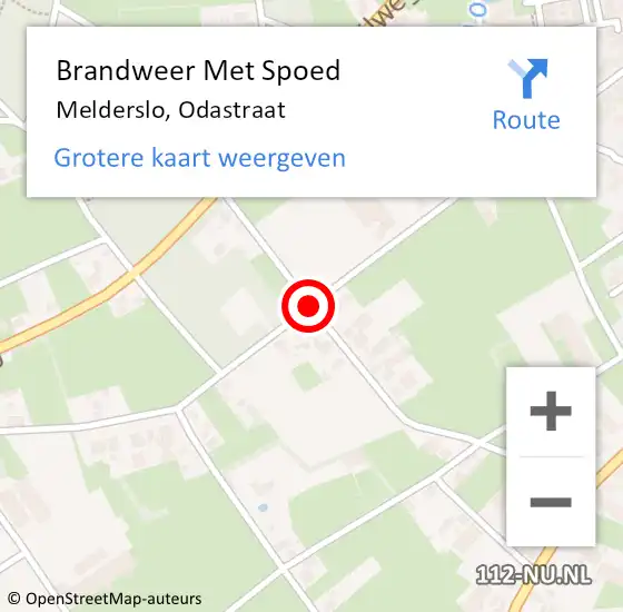 Locatie op kaart van de 112 melding: Brandweer Met Spoed Naar Melderslo, Odastraat op 24 januari 2020 20:59