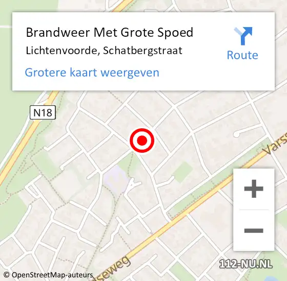 Locatie op kaart van de 112 melding: Brandweer Met Grote Spoed Naar Lichtenvoorde, Schatbergstraat op 24 januari 2020 21:25