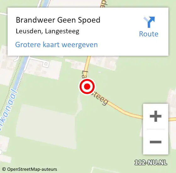 Locatie op kaart van de 112 melding: Brandweer Geen Spoed Naar Leusden, Langesteeg op 24 januari 2020 22:01