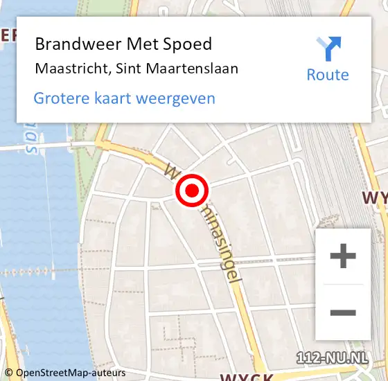 Locatie op kaart van de 112 melding: Brandweer Met Spoed Naar Maastricht, Sint Maartenslaan op 24 januari 2020 22:37