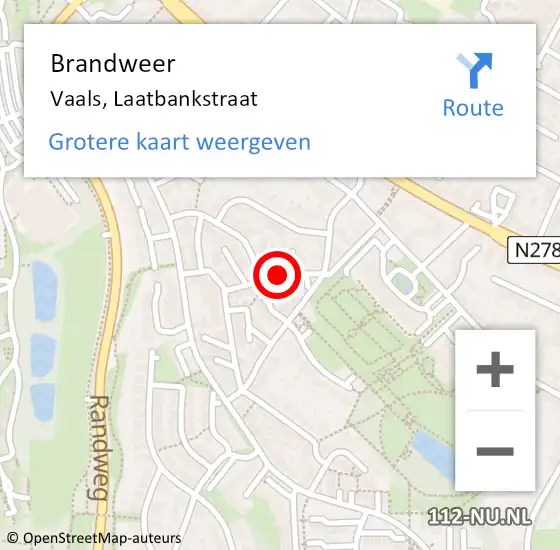 Locatie op kaart van de 112 melding: Brandweer Vaals, Laatbankstraat op 24 januari 2020 22:49