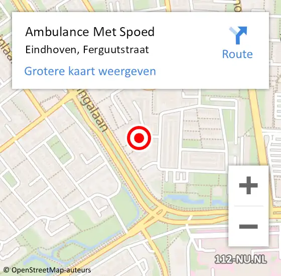 Locatie op kaart van de 112 melding: Ambulance Met Spoed Naar Eindhoven, Ferguutstraat op 25 januari 2020 00:09