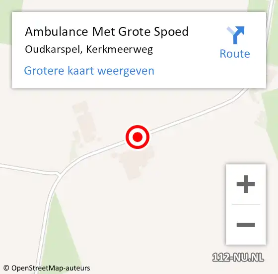 Locatie op kaart van de 112 melding: Ambulance Met Grote Spoed Naar Oudkarspel, Kerkmeerweg op 25 januari 2020 05:32