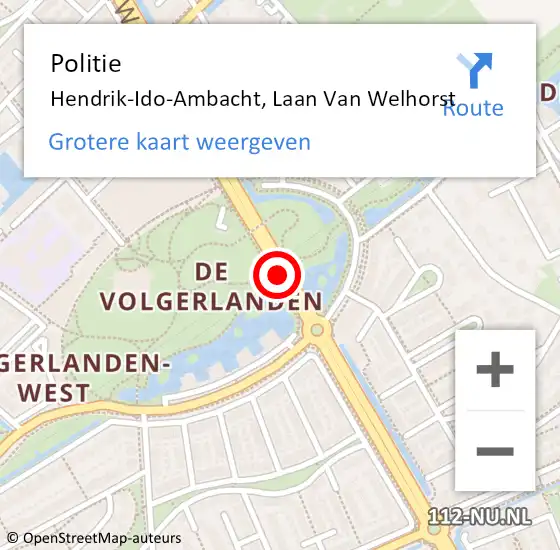 Locatie op kaart van de 112 melding: Politie Hendrik-Ido-Ambacht, Laan Van Welhorst op 25 januari 2020 07:46