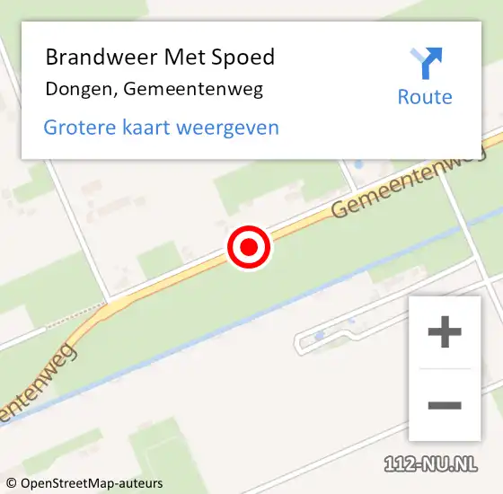 Locatie op kaart van de 112 melding: Brandweer Met Spoed Naar Dongen, Gemeentenweg op 25 januari 2020 08:03