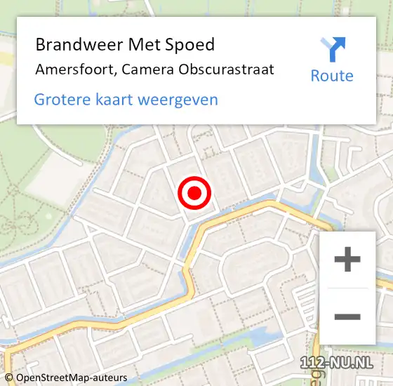 Locatie op kaart van de 112 melding: Brandweer Met Spoed Naar Amersfoort, Camera Obscurastraat op 25 januari 2020 09:19