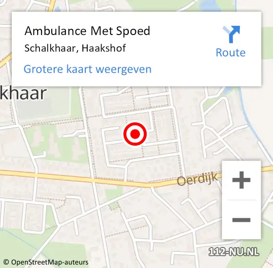 Locatie op kaart van de 112 melding: Ambulance Met Spoed Naar Schalkhaar, Haakshof op 25 januari 2020 09:34