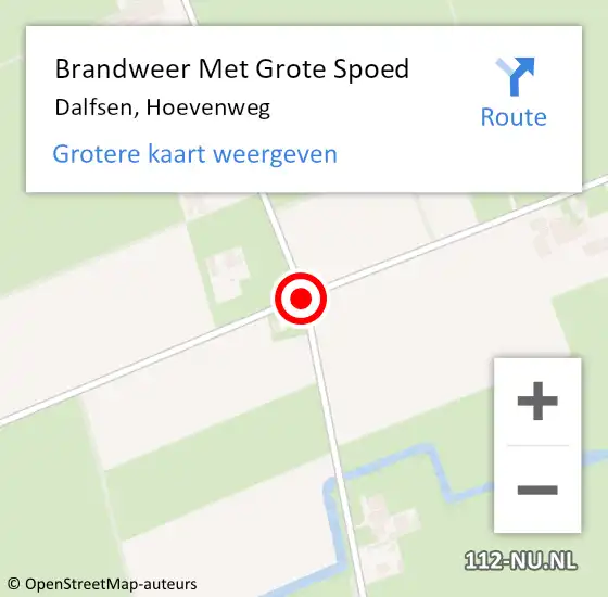 Locatie op kaart van de 112 melding: Brandweer Met Grote Spoed Naar Dalfsen, Hoevenweg op 25 januari 2020 10:00