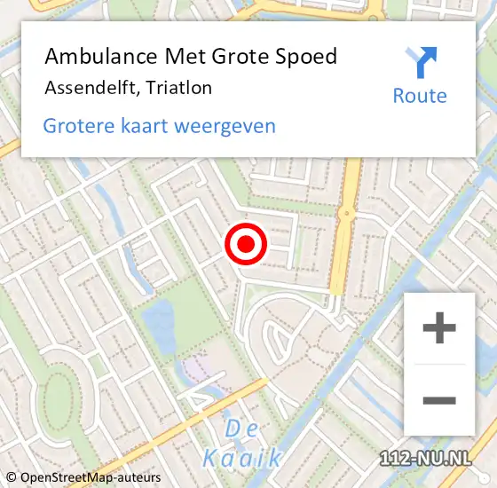 Locatie op kaart van de 112 melding: Ambulance Met Grote Spoed Naar Assendelft, Triatlon op 25 januari 2020 10:30