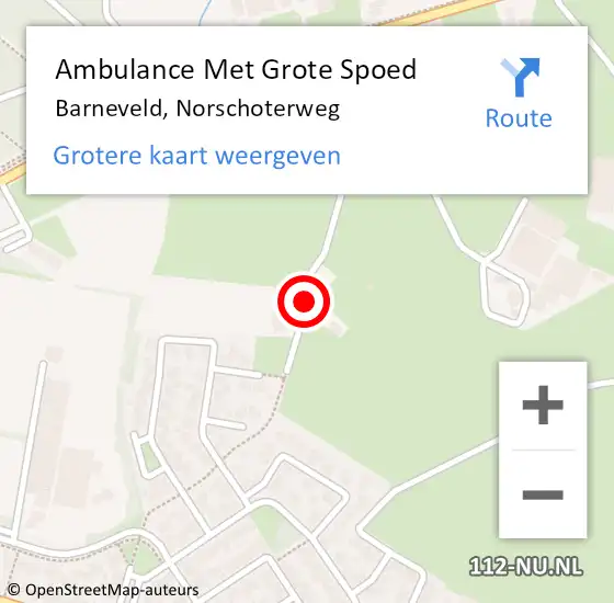 Locatie op kaart van de 112 melding: Ambulance Met Grote Spoed Naar Barneveld, Norschoterweg op 25 januari 2020 11:06