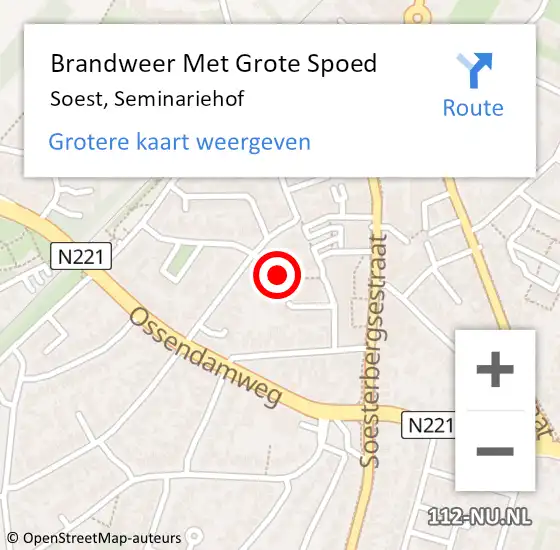 Locatie op kaart van de 112 melding: Brandweer Met Grote Spoed Naar Soest, Seminariehof op 25 januari 2020 11:20