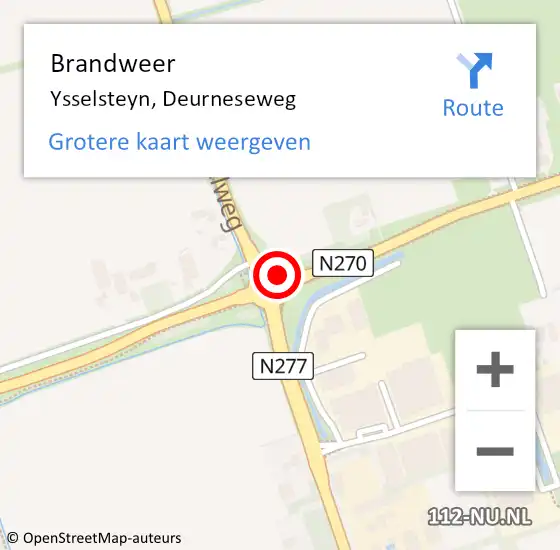 Locatie op kaart van de 112 melding: Brandweer Ysselsteyn, Deurneseweg op 25 januari 2020 11:46