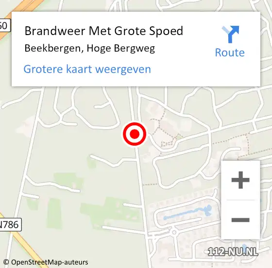 Locatie op kaart van de 112 melding: Brandweer Met Grote Spoed Naar Beekbergen, Hoge Bergweg op 25 januari 2020 11:56