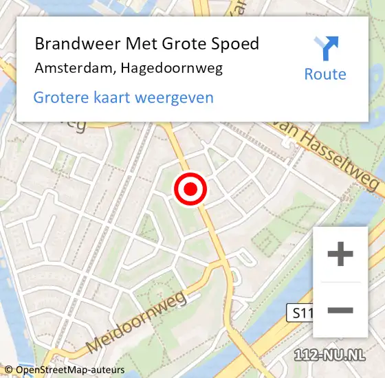 Locatie op kaart van de 112 melding: Brandweer Met Grote Spoed Naar Amsterdam, Hagedoornweg op 25 januari 2020 12:12