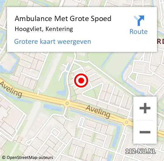 Locatie op kaart van de 112 melding: Ambulance Met Grote Spoed Naar Hoogvliet, Kentering op 25 januari 2020 12:18