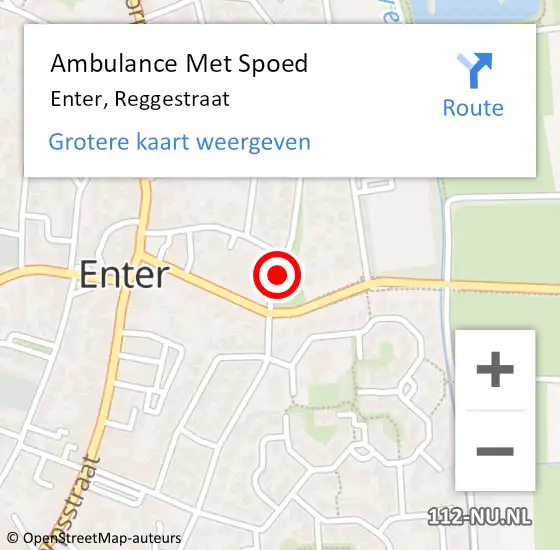 Locatie op kaart van de 112 melding: Ambulance Met Spoed Naar Enter, Reggestraat op 25 januari 2020 12:24