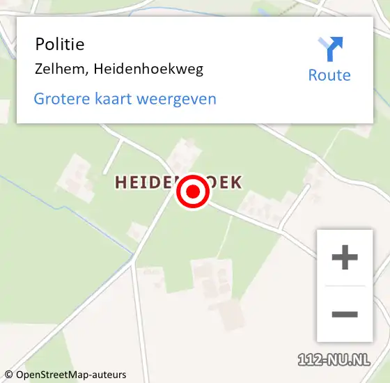 Locatie op kaart van de 112 melding: Politie Zelhem, Heidenhoekweg op 25 januari 2020 12:43