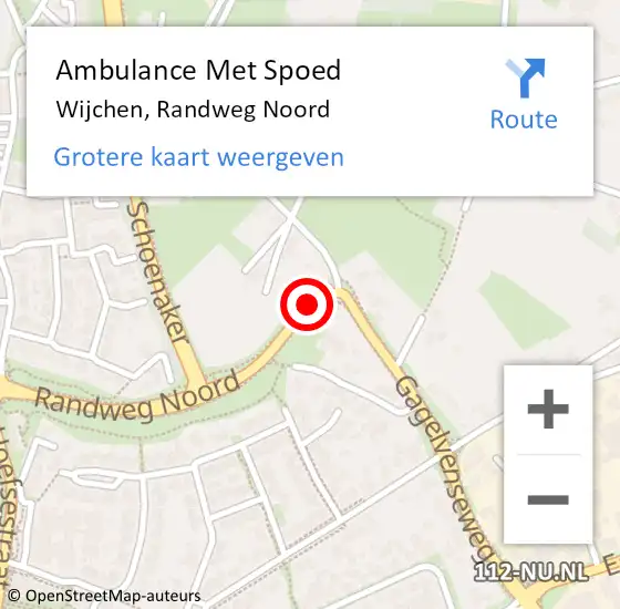 Locatie op kaart van de 112 melding: Ambulance Met Spoed Naar Wijchen, Randweg Noord op 25 januari 2020 14:08