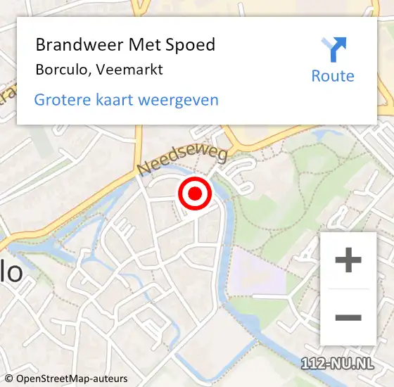 Locatie op kaart van de 112 melding: Brandweer Met Spoed Naar Borculo, Veemarkt op 25 januari 2020 14:26