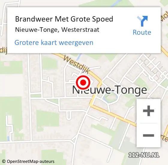 Locatie op kaart van de 112 melding: Brandweer Met Grote Spoed Naar Nieuwe-Tonge, Westerstraat op 25 januari 2020 16:10