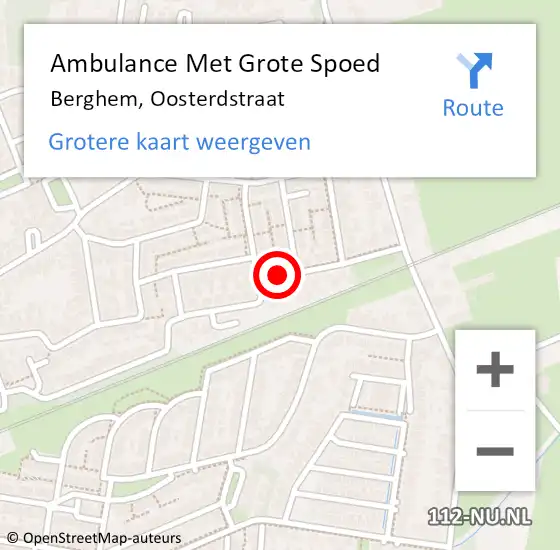 Locatie op kaart van de 112 melding: Ambulance Met Grote Spoed Naar Berghem, Oosterdstraat op 25 januari 2020 16:21