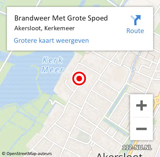 Locatie op kaart van de 112 melding: Brandweer Met Grote Spoed Naar Akersloot, Kerkemeer op 25 januari 2020 16:25