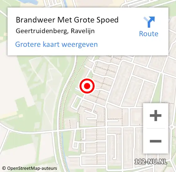 Locatie op kaart van de 112 melding: Brandweer Met Grote Spoed Naar Geertruidenberg, Ravelijn op 25 januari 2020 16:46