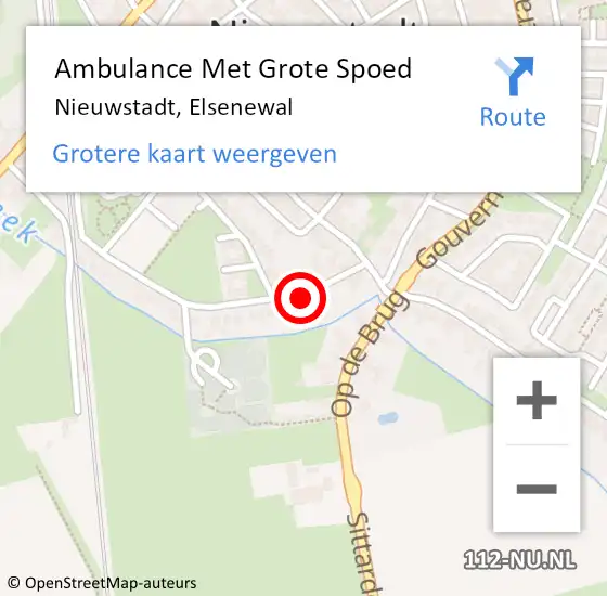 Locatie op kaart van de 112 melding: Ambulance Met Grote Spoed Naar Nieuwstadt, Elsenewal op 26 april 2014 14:49