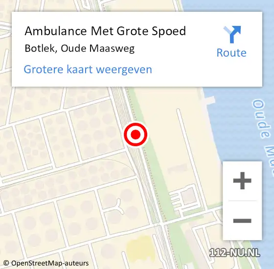 Locatie op kaart van de 112 melding: Ambulance Met Grote Spoed Naar Botlek Rotterdam, Oude Maasweg op 25 januari 2020 18:30