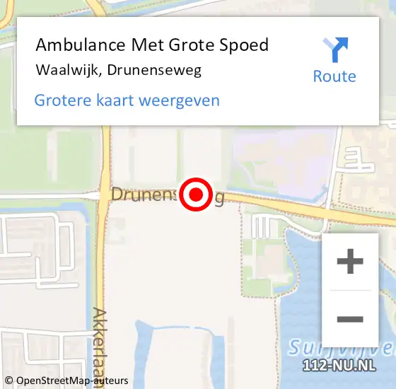 Locatie op kaart van de 112 melding: Ambulance Met Grote Spoed Naar Waalwijk, Drunenseweg op 25 januari 2020 21:40