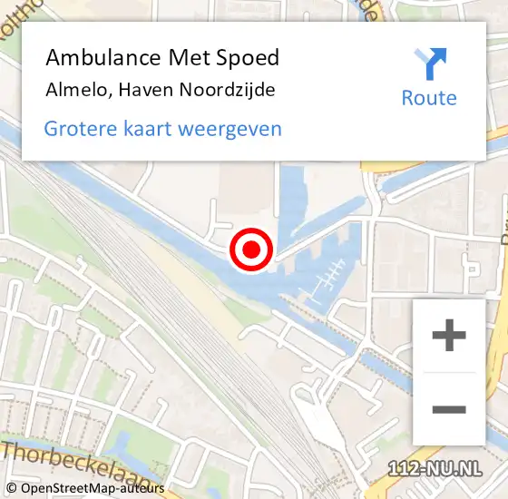 Locatie op kaart van de 112 melding: Ambulance Met Spoed Naar Almelo, Haven Noordzijde op 25 januari 2020 21:45
