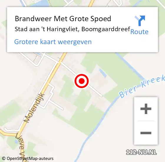 Locatie op kaart van de 112 melding: Brandweer Met Grote Spoed Naar Stad aan 't Haringvliet, Boomgaarddreef op 25 januari 2020 22:43