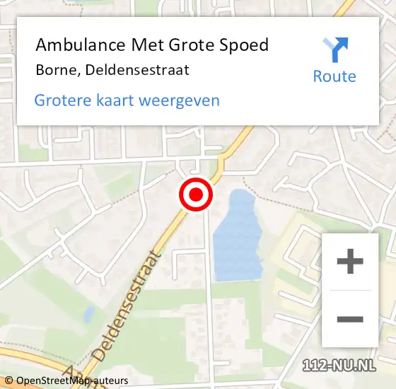 Locatie op kaart van de 112 melding: Ambulance Met Grote Spoed Naar Borne, Deldensestraat op 25 januari 2020 23:37